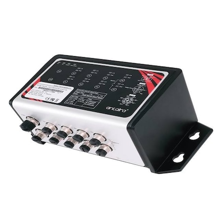 Antaira 8-Port Industrial M12 IP67 Waterproof Gigabit PoE+ Ethernet Switch LNP-0800G-M12-67-24-T